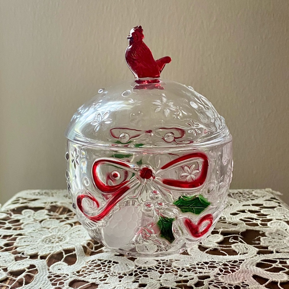 NWT Cardinal Collection Christmas Glass Jar